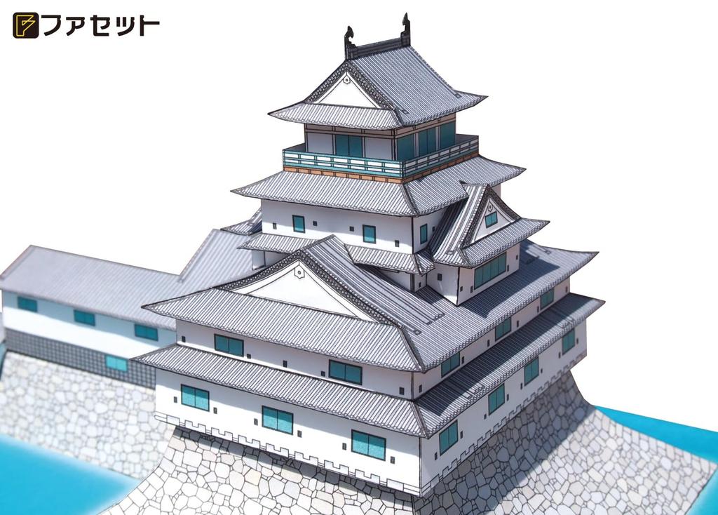 Papercraft Japanese Famous Castle Series Reconstructed Hagi Castle [Facet] 1/300