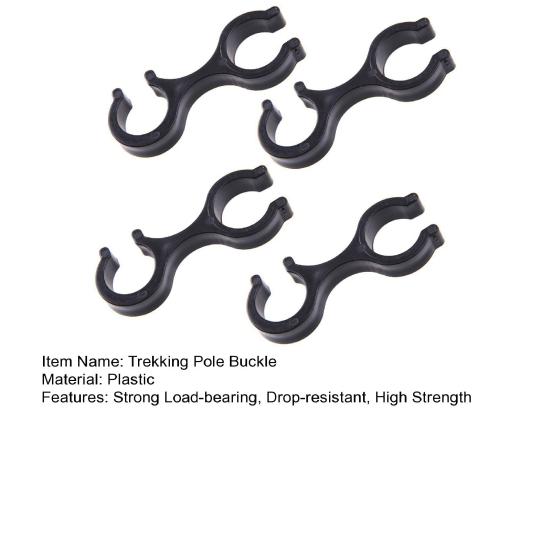 4Pcs Trekking Pole Buckle 8-Character Non-slip Opening Strong Load-bearing Trekking Latch Hooks