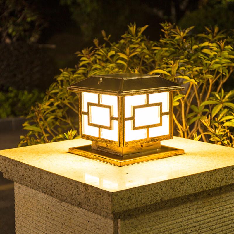 Li Shen Solar LED Chinese Courtyard Pillar Light