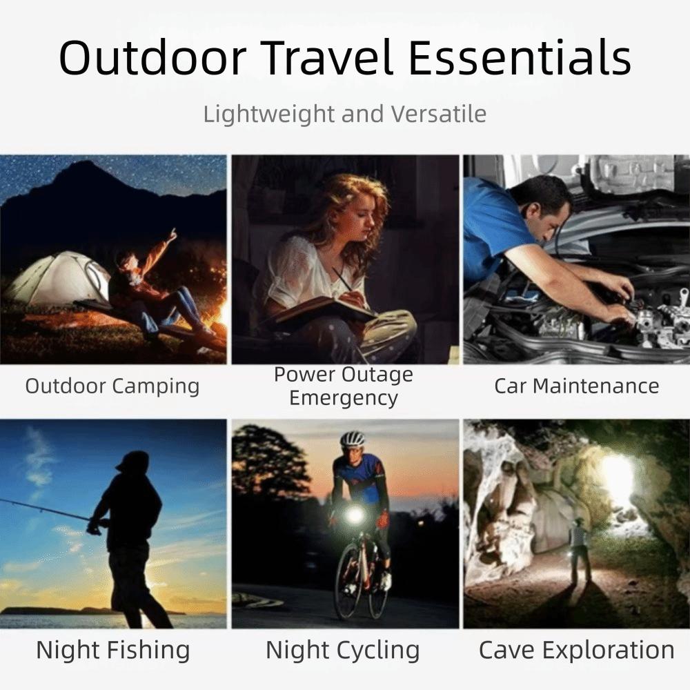 USB Rechargeable Solar-Powered Lamp Magnetic Base Work Light USB-C Flashlight  Multi-Function