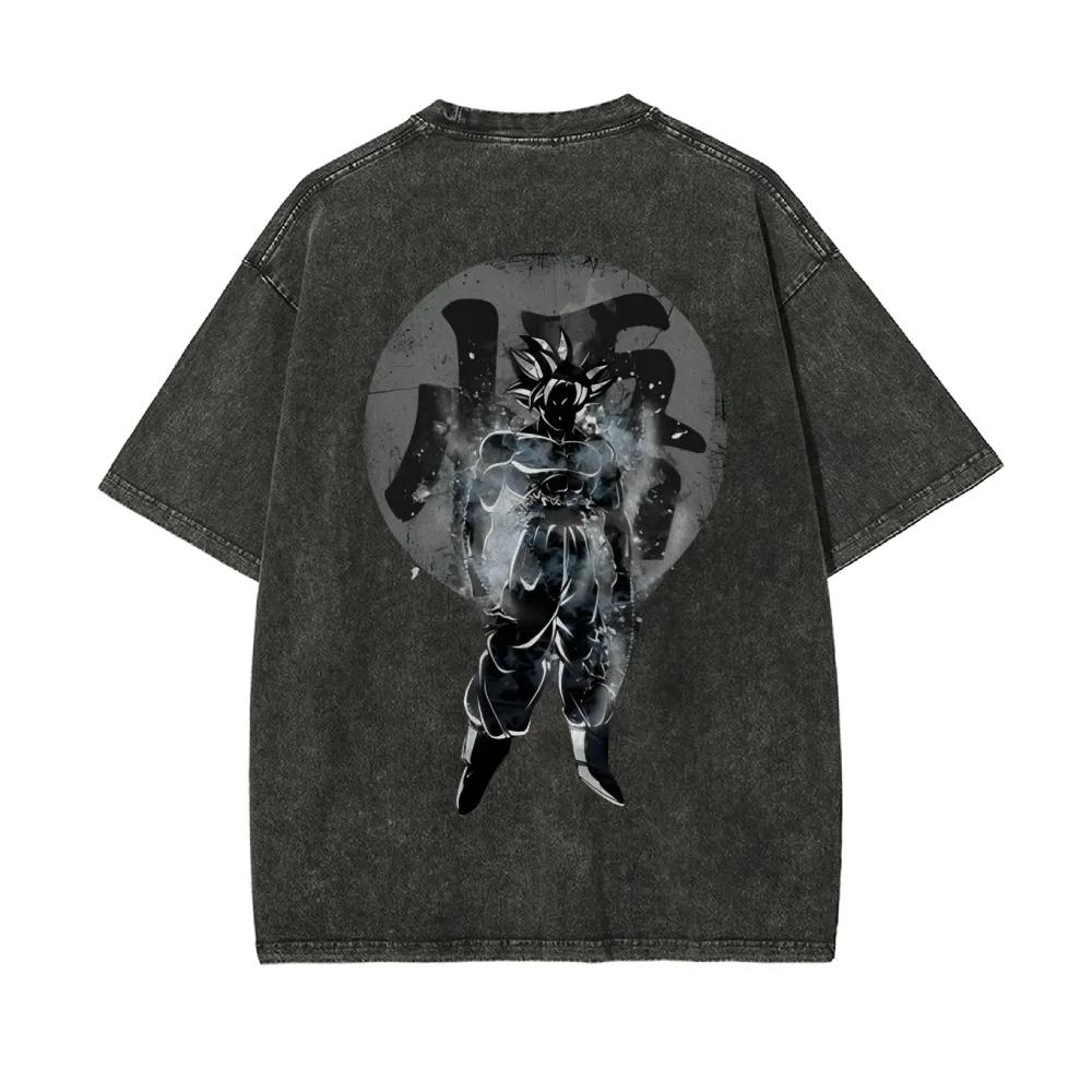 Dragon Ball Printed Short Sleeve T-Shirt Casual Summer Wear Men's Street Clothing Men's T-Shirt Washed and Old Comfortable