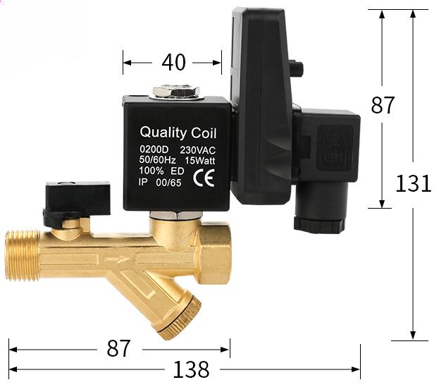 220VAC 24VDC Brass Valve with Automatic Switch of Electronic Drain Valve for Air Compressor