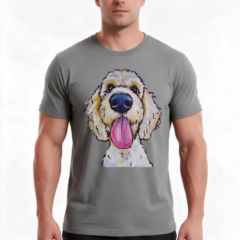 Goldendoodle Art Golden Doodle Art Tshirt Summer Casual Cotton Tee Oversized Streetwear Tops Vintage Graphic Print