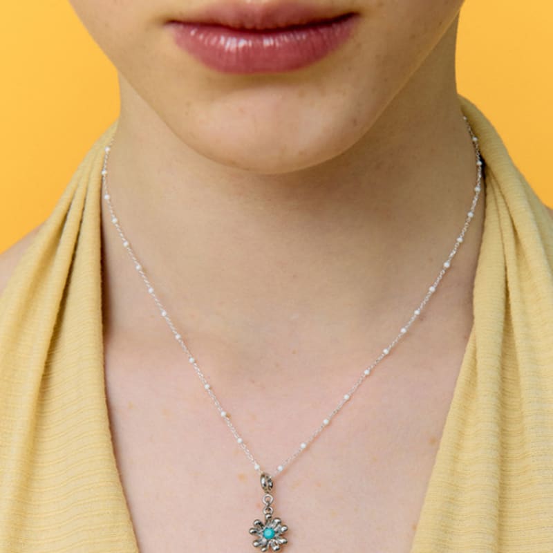 VINTAGE HOLLYWOOD [925 Silver] Color Dot Necklace_VH2536NE001M