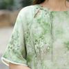 Johnature Women Chinese Style Dresses O-Neck Half Sleeve Print Floral Summer A-Line Dress