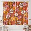 Geometrisch Groovy Patroon Gordijnen Vintage Jaren 70 Retro Jaren 60 Abstracte Kunst Esthetisch Gordijn met Stangzak voor Slaapkamer Woonkamer