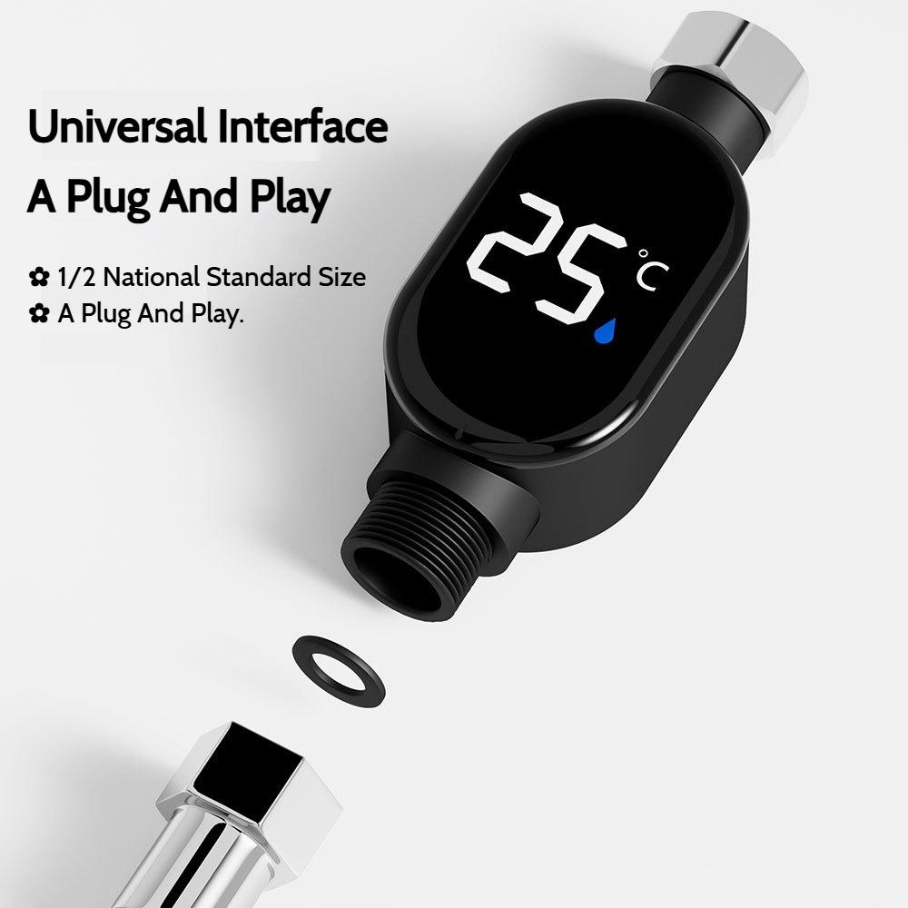 Black Bathroom Led Display 0℃~99℃ Home Water Shower Thermometer Water  Accurate Temperature Measurement Smart Meter Bathroom