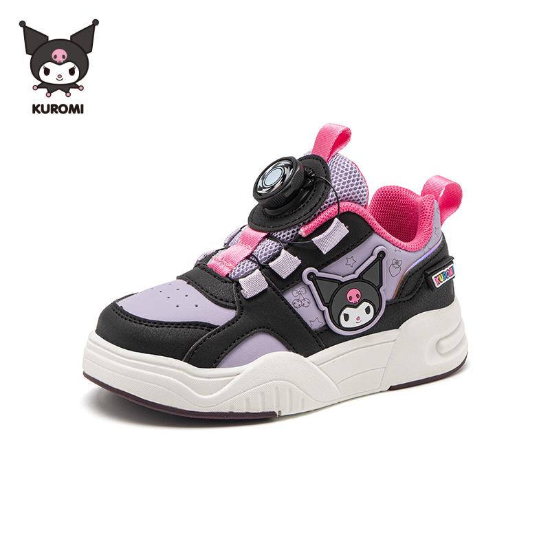 

Кеды принцессы из вращающейся кожи Kuromi для девочек 2025 года - Массивные кроссовки для бега для детского сада 35 фиолетовый/чёрный