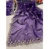 Latest New Wedding Wear Saree Heavy Embroidery Real Wal & Moti With Sequence Work*