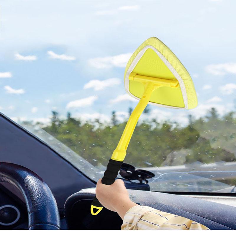 180° Rotating Glass & Windshield Cleaning Tool - Triangle Duster & Window Squeegee