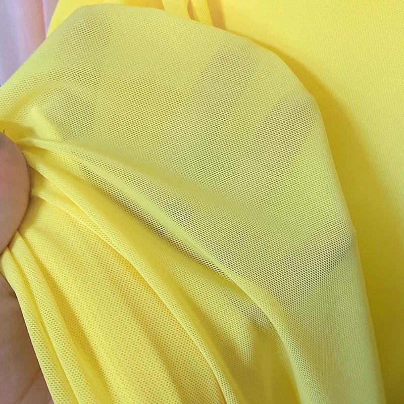 Wide 150cm Nylon Mesh Fabric Spandex High Elastic Dense Black White for DIY Sewing Lace Shirt Stockings