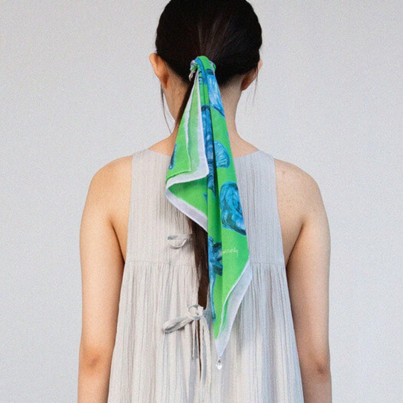 URNAVY Memory of Ocean Scarf Green