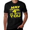 May The Fourth Be With You Distressed Tshirt Construction Work Tee Shirt