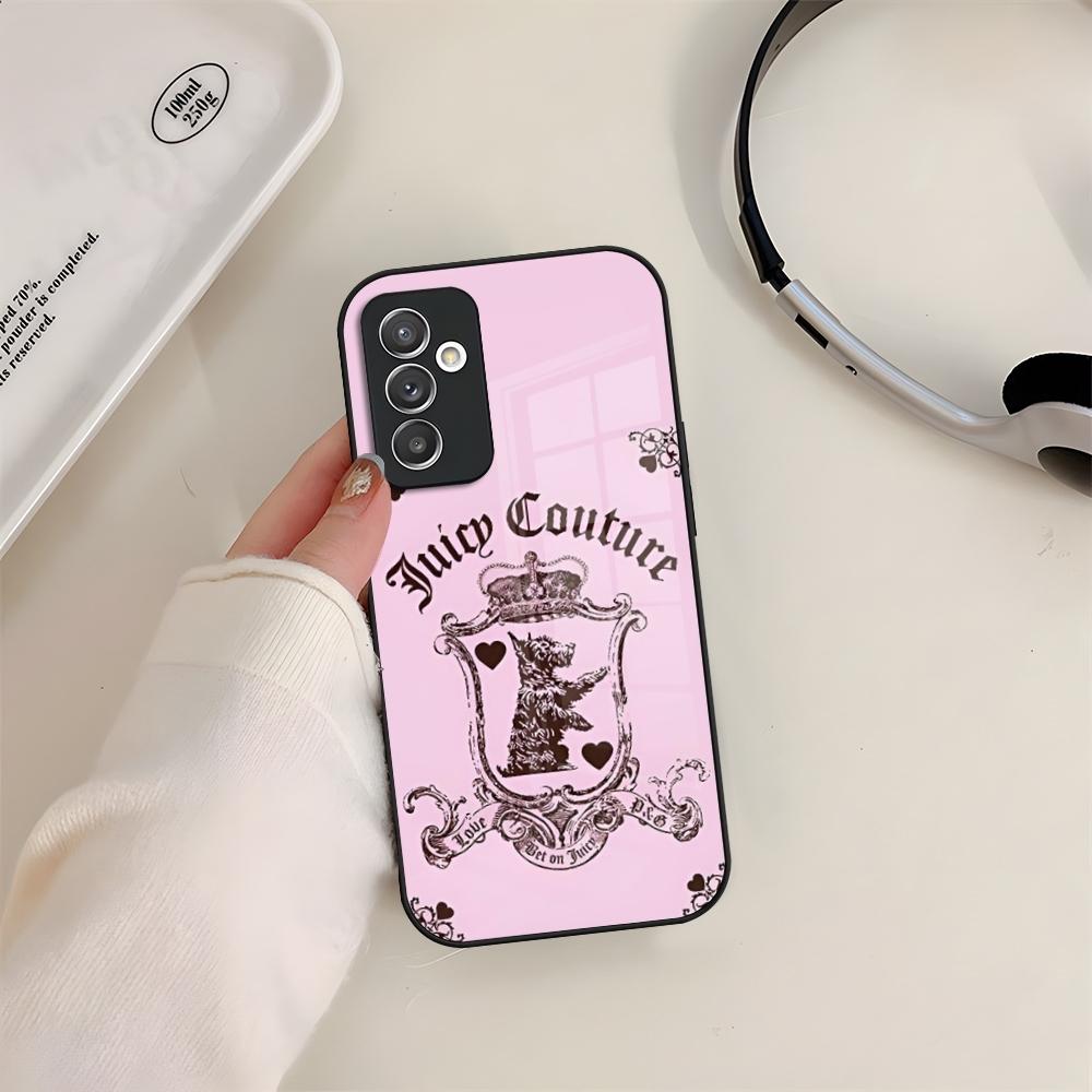 J-JuicysS Couture Phone Case Glass For Samsung S24 S26 S23 S20 S25 S21 S22 Ultra Fe Plus A05 A06 A16 A26 A36 A56 Coque