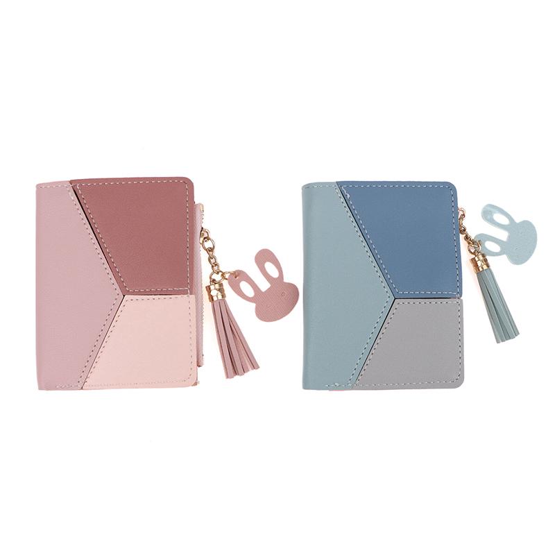 1Pc Geometric Women Cute Wallets Pocket Purse Card Holder Patchwork Wallet Lady Female  Short Coin Purse Money Bag