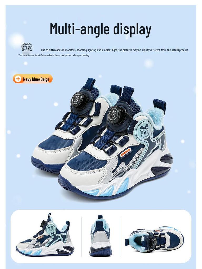 Babudou 2025 Scarpe Invernali Sportive Foderate in Pile per Bambini - Calde, Antiscivolo, Cotone a Doppio Strato per Ragazzi