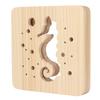 Wooden 3D LED Light Hollow Seahorse Pattern USB Power Supply 2W Pine Wood Animal Night Lamp for Offi