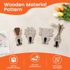 4 Pcs Cartoon animals Wood Decorative Wall Hook Creative Kids Wall Hook Practical Cute Towel Hanger for Home Bathroom Bedroom
