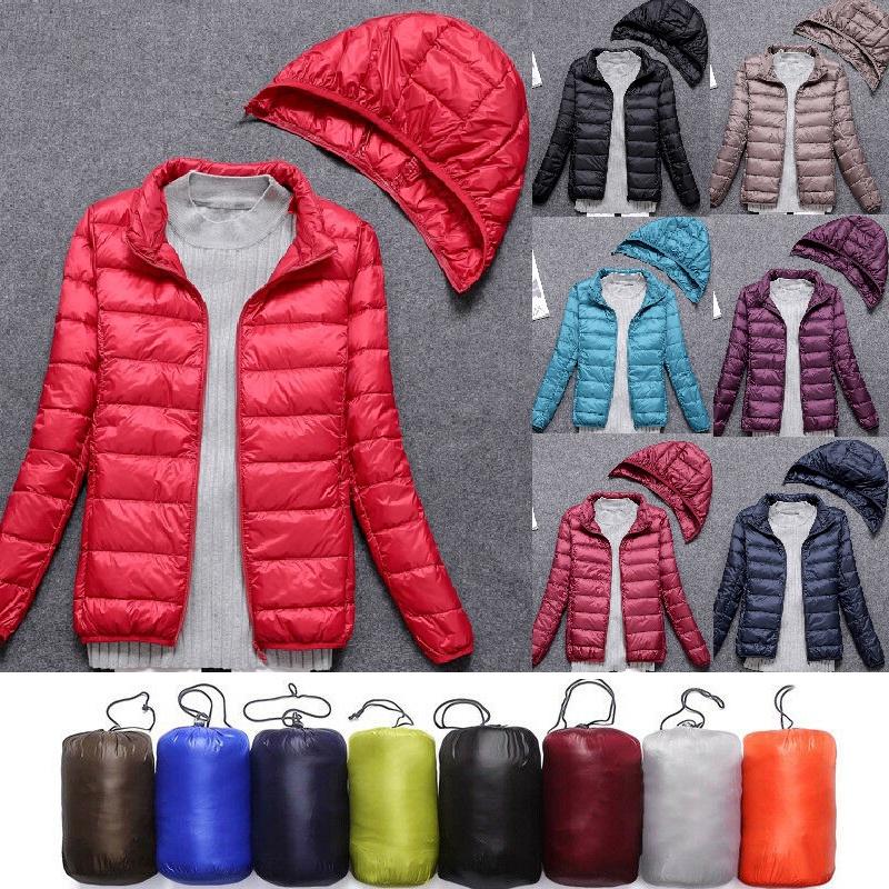 Women's Ultralight Packable Hooded Puffer Down Jacket With Detachable Hat
