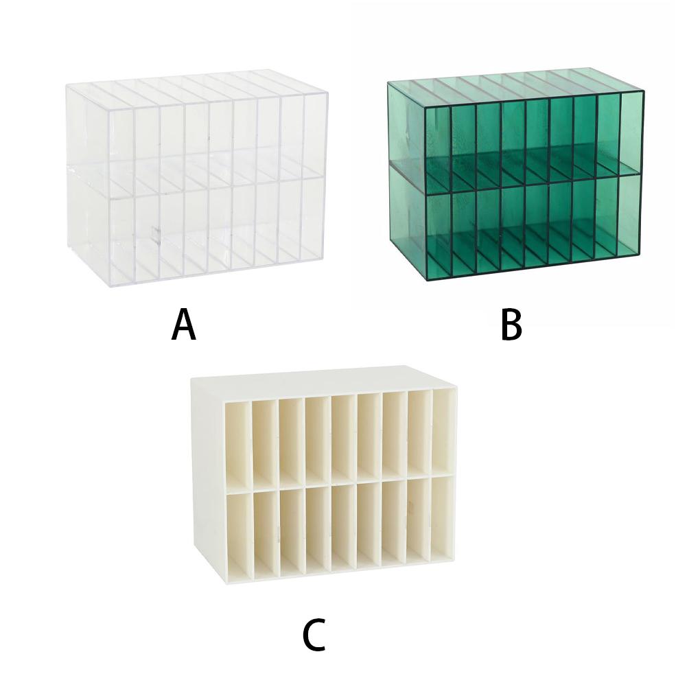 2PCS Display Stand Side Drawer Vertical Plastic Smooth Storage Rack Single Grid Multi Layer Sturdy Pen Box Earrings