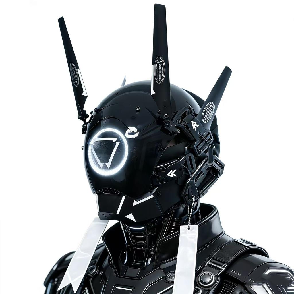 Cyberpunk Commander COS Helmet, Mechanical Armor, Technological Bar Gathering led Mask, Robot Mask