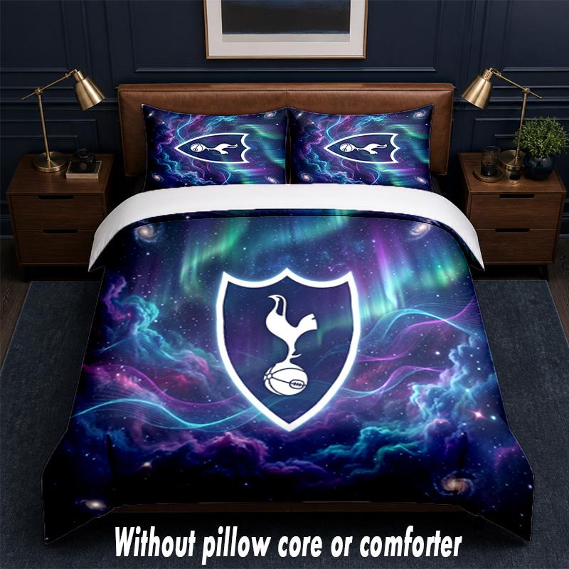 Tottenham Hotspur Design Bed Bedding Set 1 Duvet Cover + 2 Pillowcases Soft Breathable Household Bed Linens