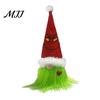 Front Wall Festive Hanging Decor Christmas Tree Green Haired Plush Ornament, Stuffed Animal Doll Dwarf Garden Holiday Accents Figurine, Party Supplies