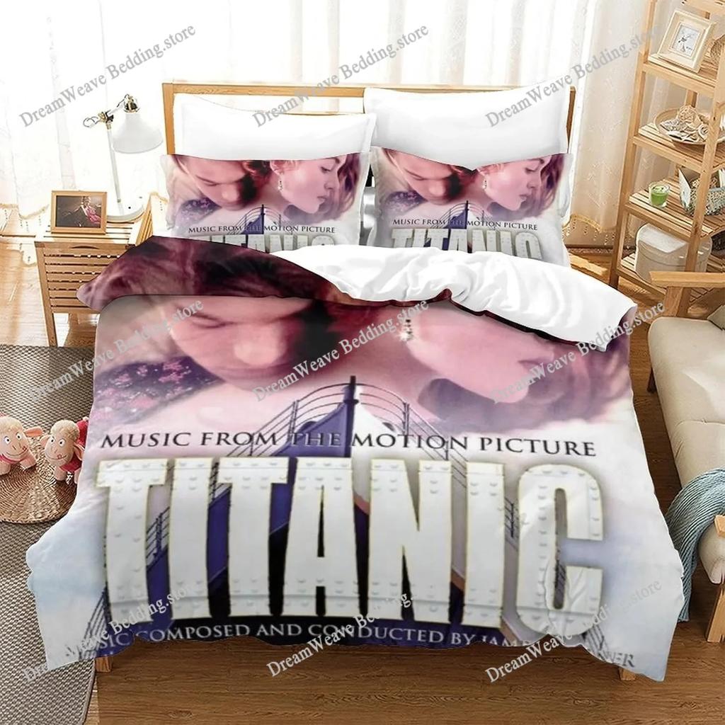 Romantic Love Duvet Cover Pillowcase Titanic Jack Rose Bedding Set Adult Boy Girl Bedroom Decoration Single Double Large Size