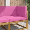 Outdoor Sofa Cushions 3 pcs Pink Polyester