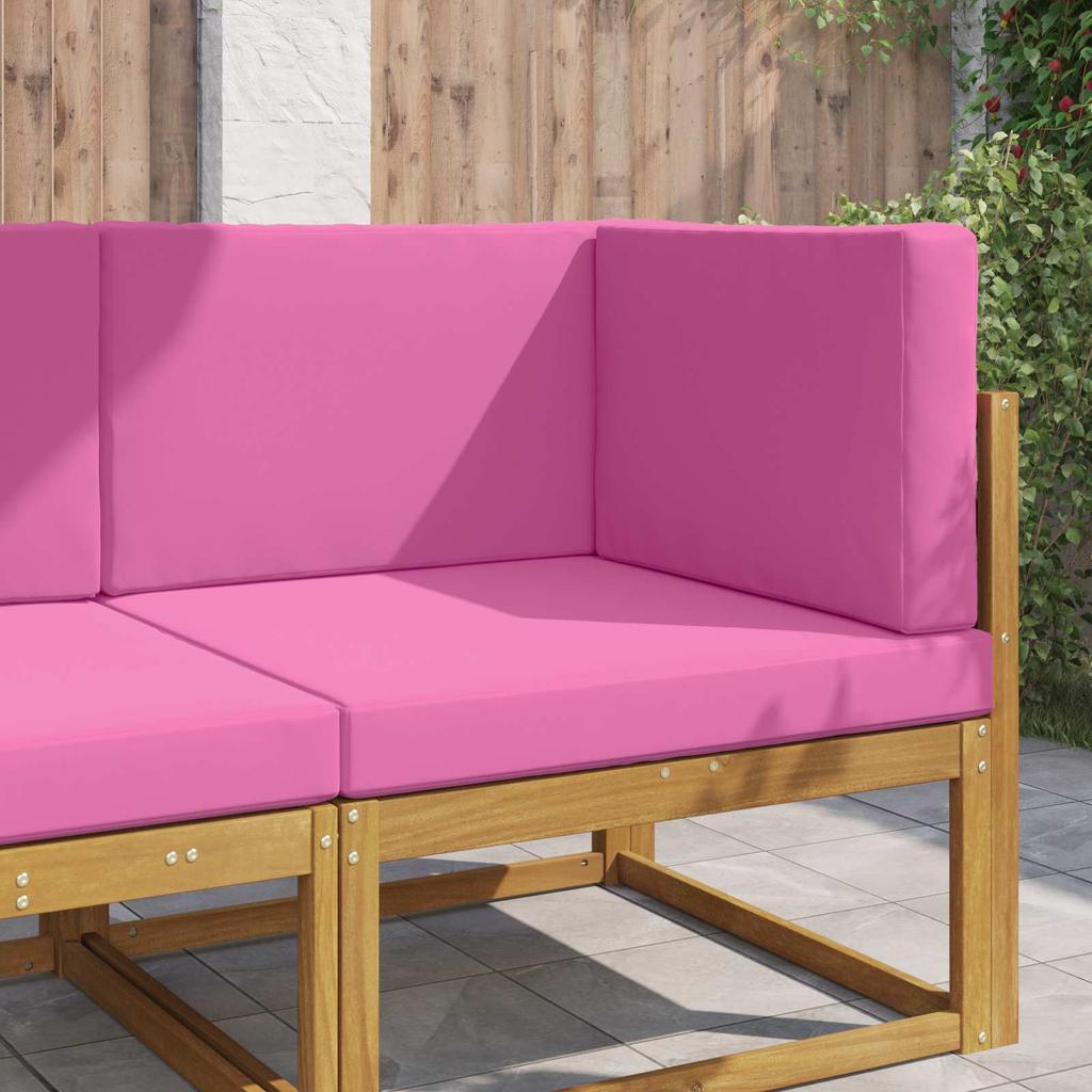 Outdoor Sofa Cushions 3 pcs Pink Polyester