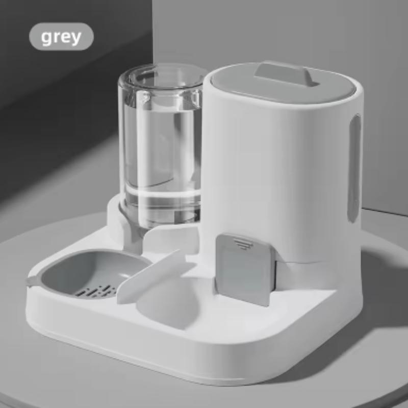 

Cat feeding water feeder dog bowl cat bowl smooth food and water supply two-in-one water dispenser cat bowl pet supplies сірий колір