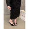 Pink High-heeled French Small Cool Slippers Fairy Shoes New Summer Fashion Outside Temperament Niche Sandals