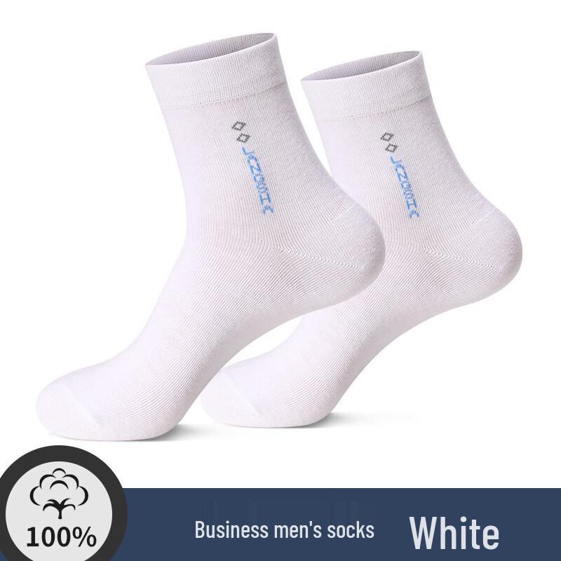 LangSha Men s Pure Cotton Mid-Calf Socks 3 Pairs