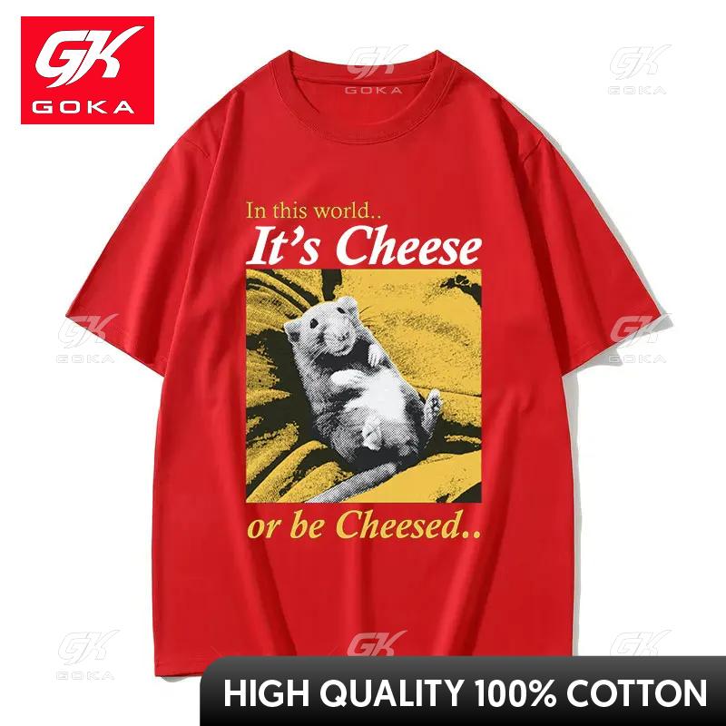 

Its Cheese or Be Cheesed Unisex T Shirt Vintage Japanese Rat Funny Graphic Tshirts Unisex Casual Fashion Cotton Oversized TShirt S
