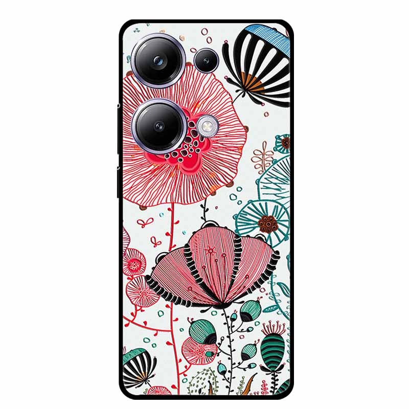 3D Emboss Case For Xiaomi Poco M6 Pro Phone Case Flower Silicone Soft Back Cover For Xiaomi Poco M6 Pro Case PocoM6 M 6 Pro Capa