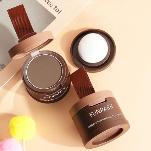 Funpark Pom Pom Hair Shadow Dark Brown/Waterproof/Small Face Makeup/For Hairline/Thinning Hair/Hairline Powder 1 piece (x 1) - 01# Dark Brown