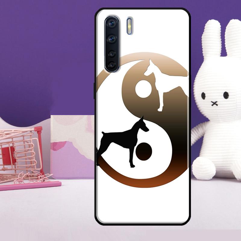 Cartoon Doberman Dog Case For Oppo A57 A77 A76 A16 A96 A17 A18 A60 A80 A40 A38 A58 A78 A98 A94 A74 A54 A15 A5 Pro