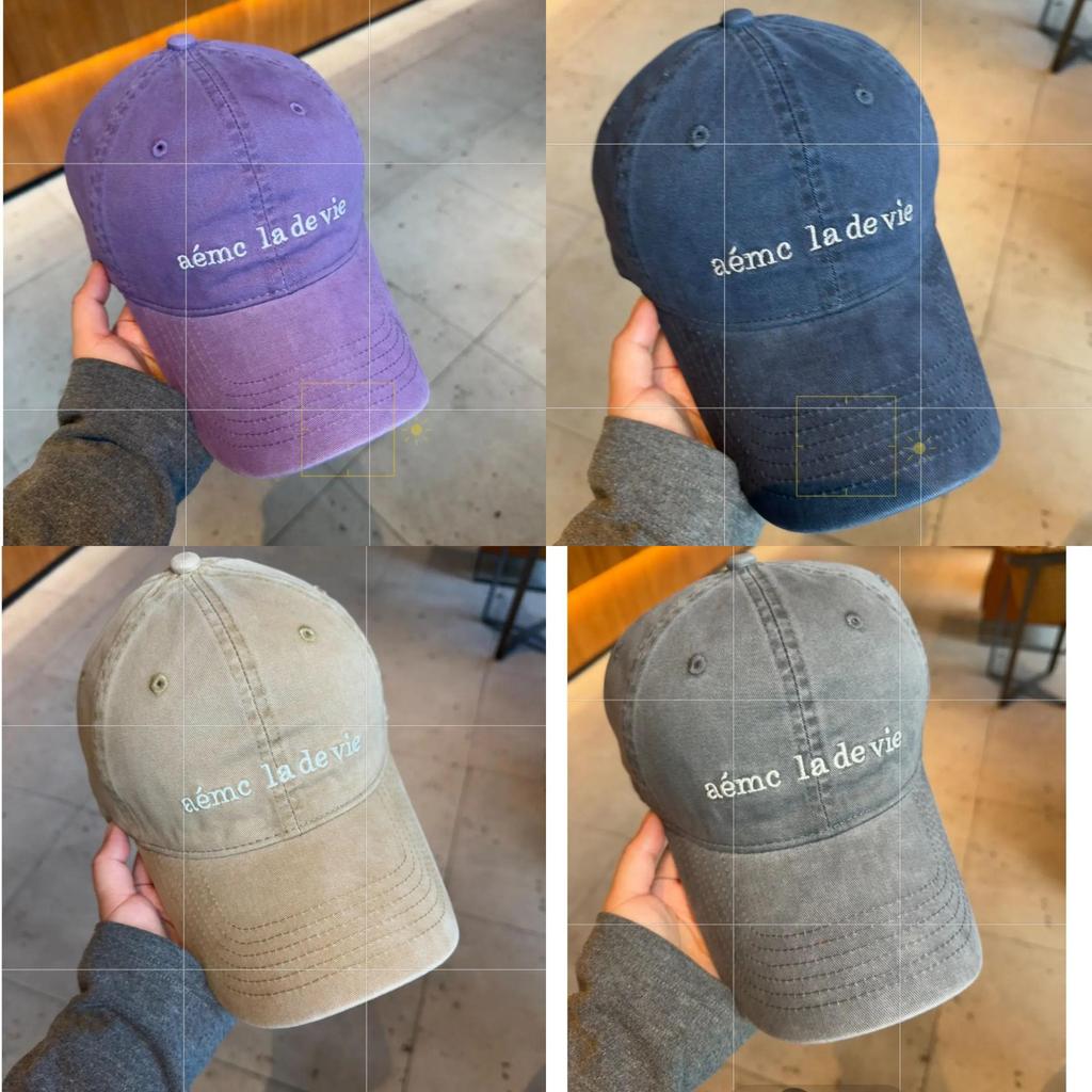 Spring Adjustable Purple Cotton Baseball Cap With Embroidered Letter Design For Casual Men Women