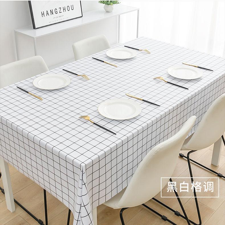 PVC Tablecloth Waterproof and Oil-proof Washable Net Red Desk Cloth Rectangular Dining Table Cloth Coffee Table Placemat