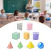 9 Pieces Geometric Solid Blocks Manipulatives Set with 3D Shapes Transparent Geometry Models
