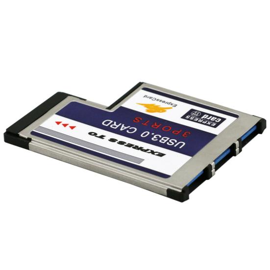 Super Speed 54mm Express Card to 3 Ports USB 3 Adapter Converter
