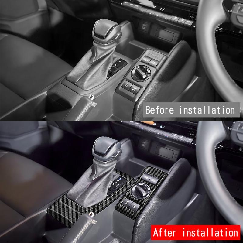 For Toyota FJ Cruiser 2026 ABS Carbon Fiber Car Center Console Gear Panel Frame Cover Trim Interior Car Accessories RHD