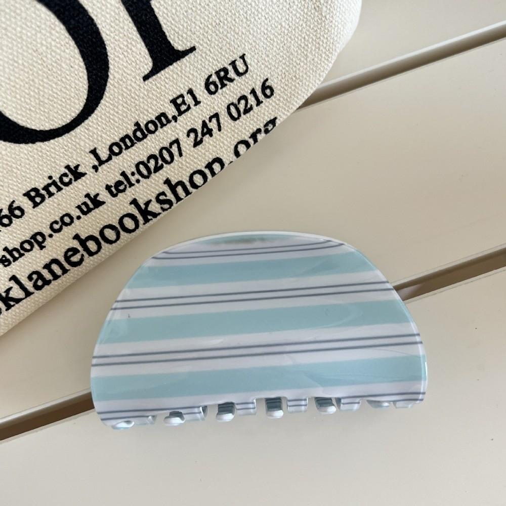 Purple Hair Clip Blue Stripe Series Hairpin New Hair Claw Clip  Women Blue-A