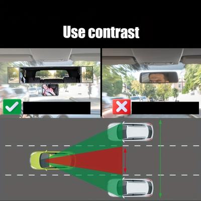 Wide-angle High Definition Interior Mirrors with 4 Adjustable Lenses 360 ° Viewing Angle Reduced Blind Spot Enhancement for Cars Trucks SUV and Ships