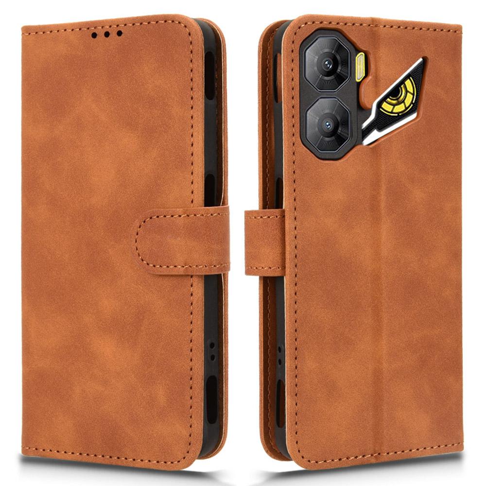 

Кожаный чехол для ZTE nubia Neo 3 5G, с эффектом кожи, противоударный, кошелек, откидная крышка для телефона Brown