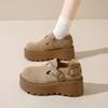 Platform-soled Borken Shoes Women's Spring and Autumn New One-pedal Retro Women's Casual Belt Buckle Single Shoes Women