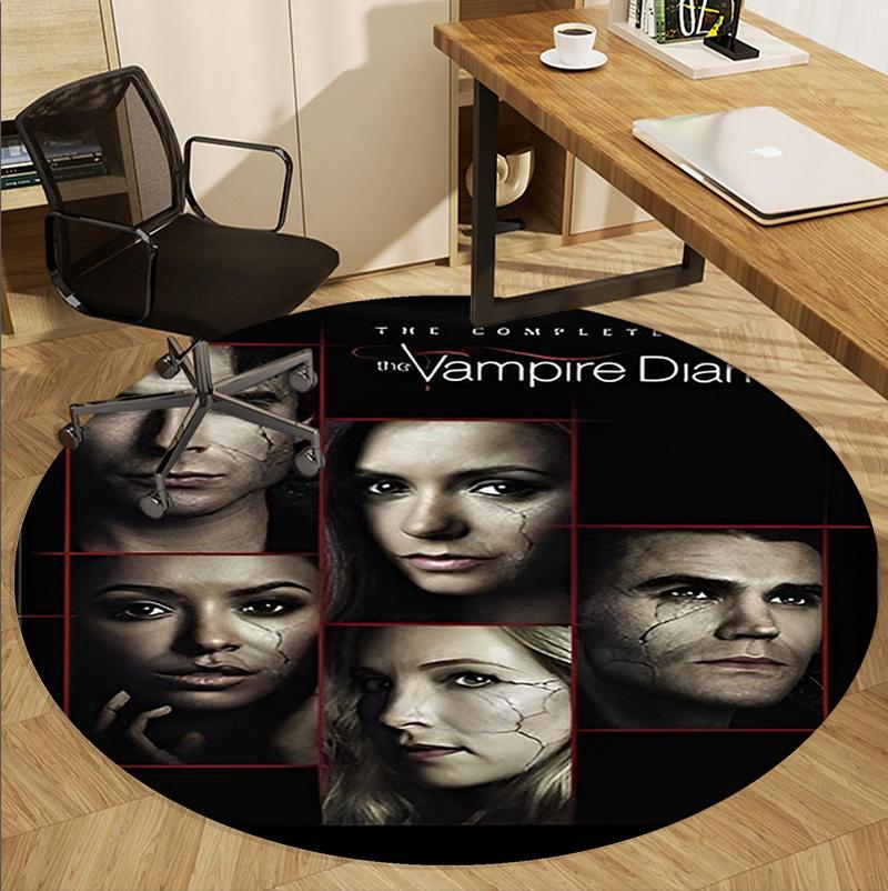 The Vampire Diaries Patroon Rond Tapijt, Binnen/Buiten Mat, voor Picknick, Speelkamer, Slaapkamer, Kantoor, Woonkamer, Huisdecoratie Tapijt, Verjaardagscadeau