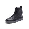 Women's Plus Size High-Top White Martin Boots - 2025 Versatile Autumn/Winter Flat-Bottom with Thickened Fleece and Double Zippers.