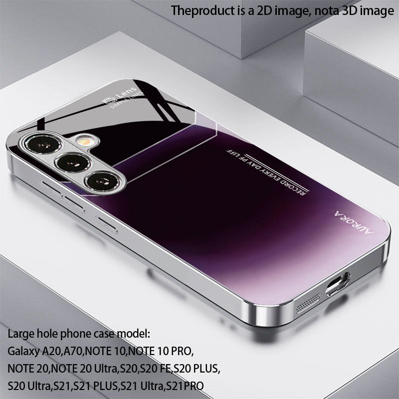 Purple Lens Pattern 2D Phone Case for Samsung S26 S25 S24 S23 S22 S21 S20 A56 A36 A16 - Electroplated Glass Protective Cover