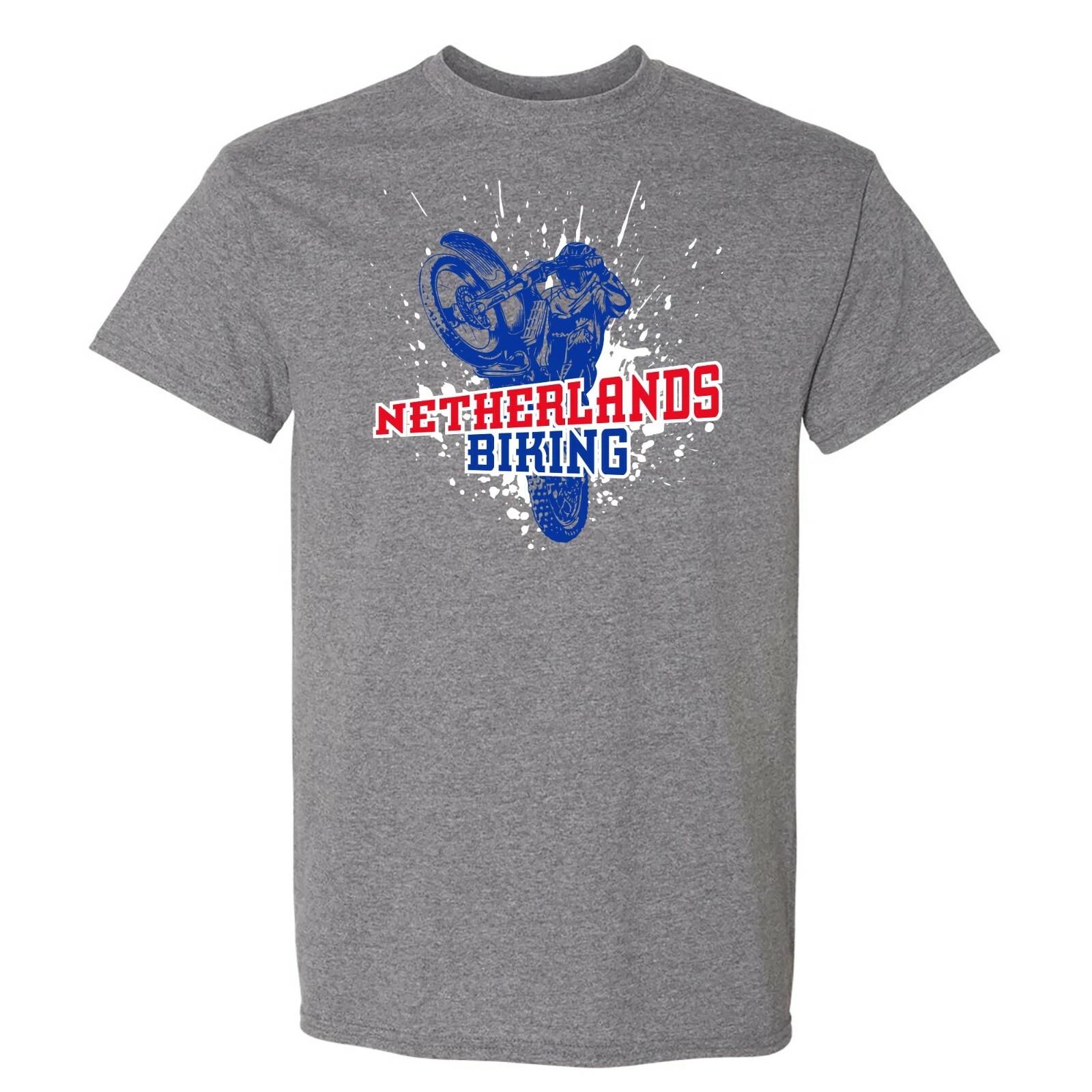 Нидерланды Велоспорт - Летний Спортивный Футболка Велосипед - Графитовый Хизер S